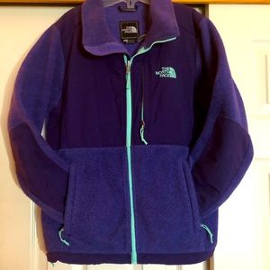 Purple and turquoise North Face Jacket